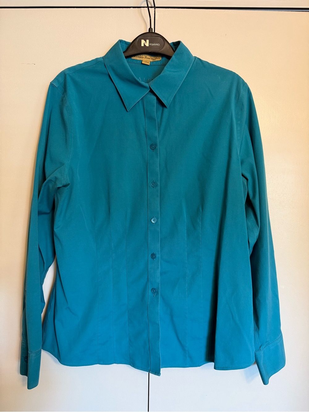 Alex Marie Teal Button-Up Dress Shirt Sz12
